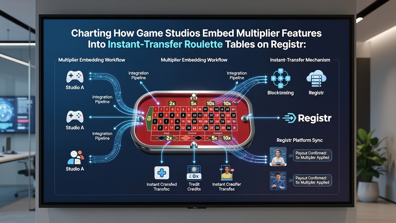 Flowchart van multiplier integratie stappen in instant roulette met focus op betalingsstromen en markttoegang