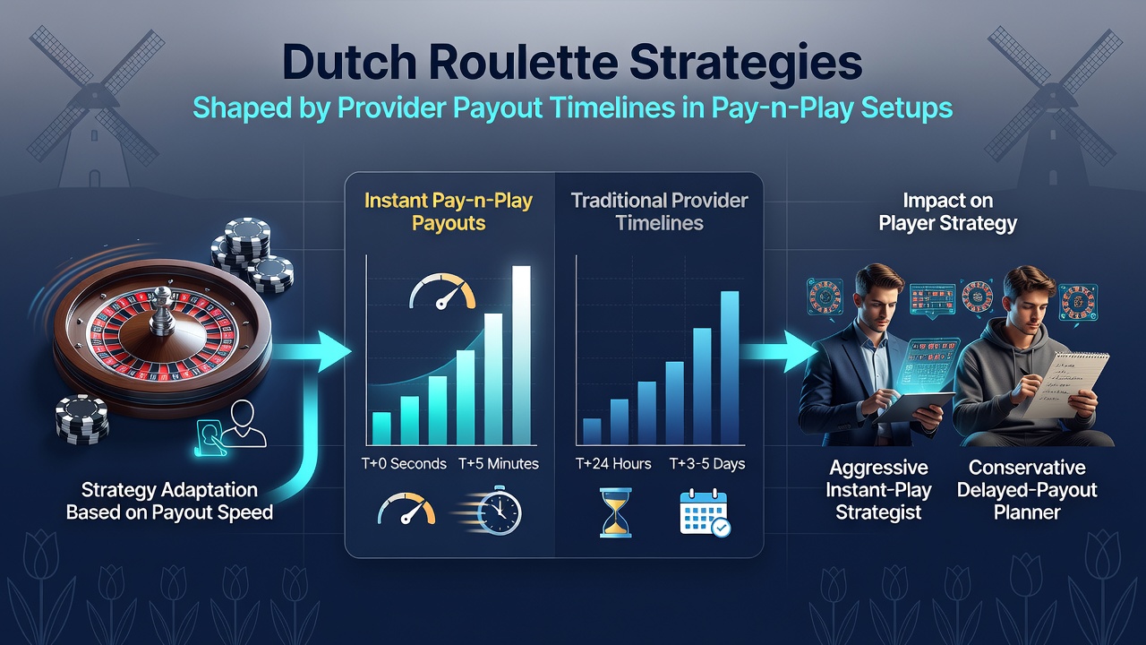 Grafiek met payout timelines van verschillende roulette providers in pay-n-play setups