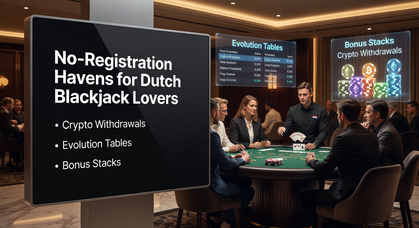 Live blackjack tafel met Evolution dealer en crypto icons op een no-registration platform, populair bij Nederlandse spelers